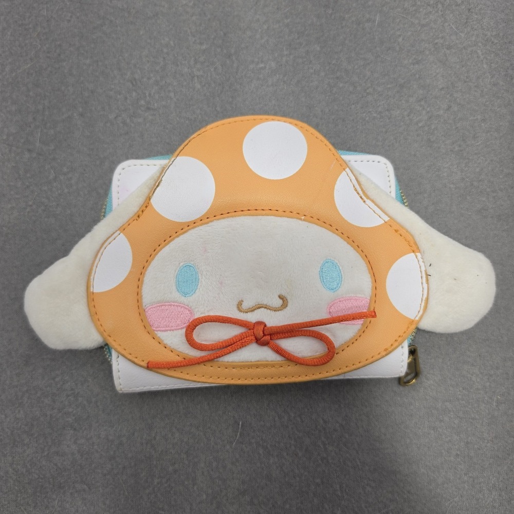 Sanrio Loungefly Cinnamoroll Mushroom Fuzzy Zipper Wallet Used G - Picture 2 of 8